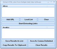 Extract HTML Links From Multiple Web Sites Software screenshot